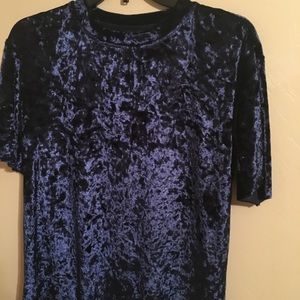 navy crushed velvet top
